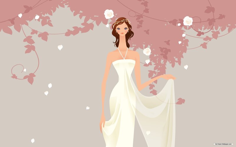 Bride in White Gown — Serene, Illustration