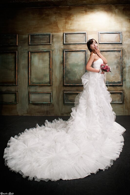 Bride in white wedding gown