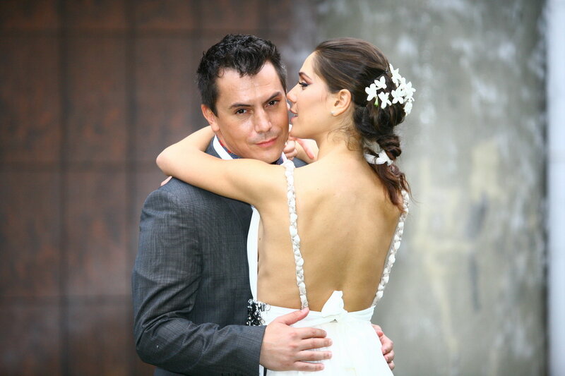 Bride Kissing Groom