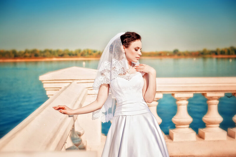 Bride on a Balcony — White