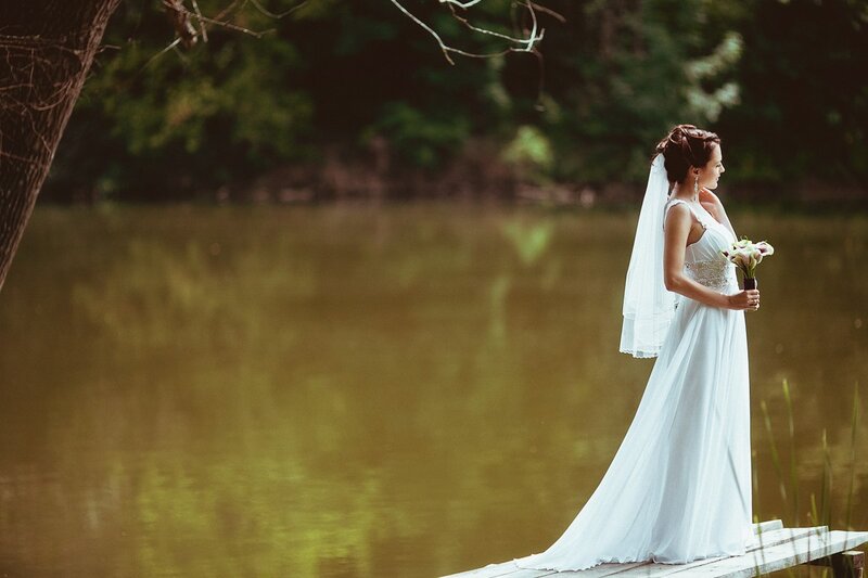 Bride on a Dock — White