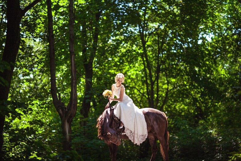 Bride on a Horse — Green