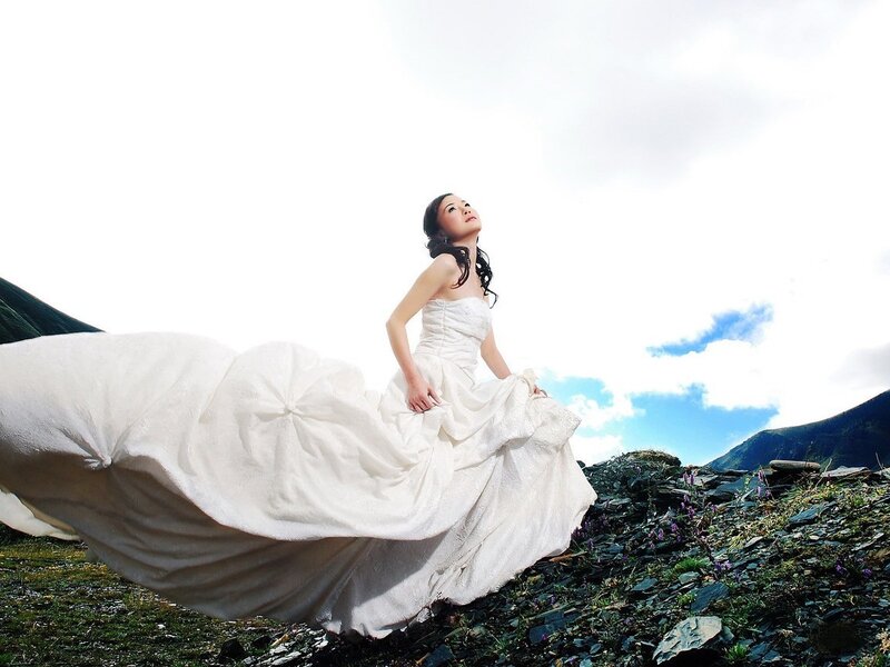 Bride on a mountain