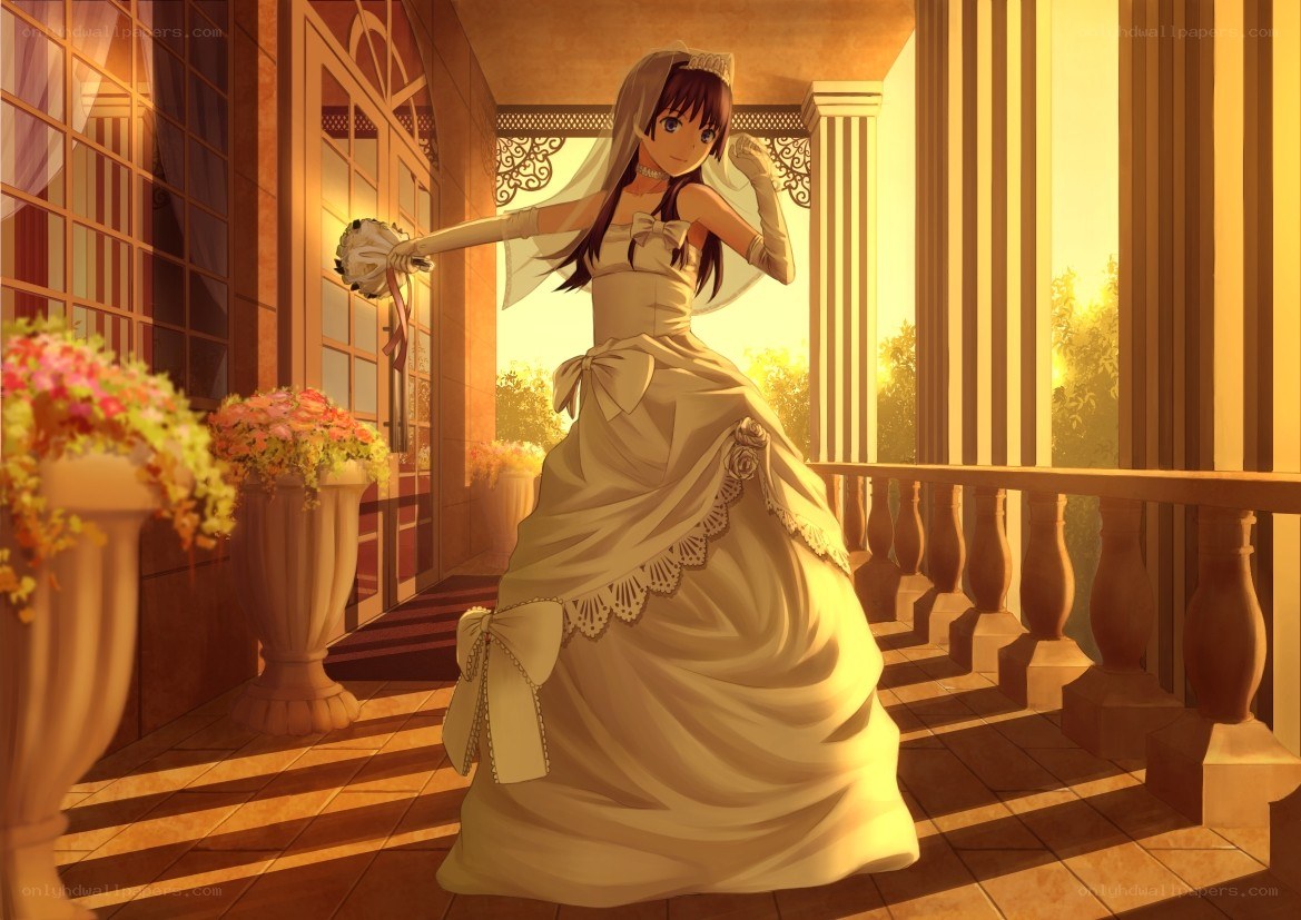 bride on a sunlit balcony