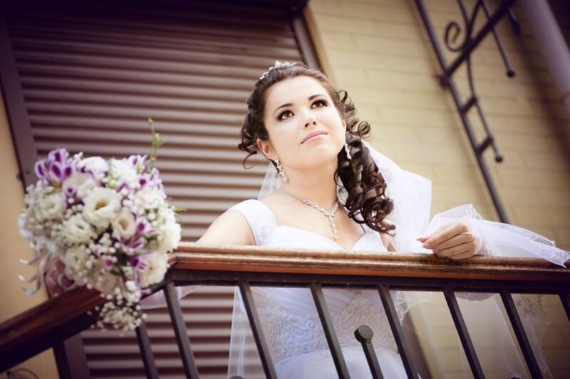 Bride on Balcony