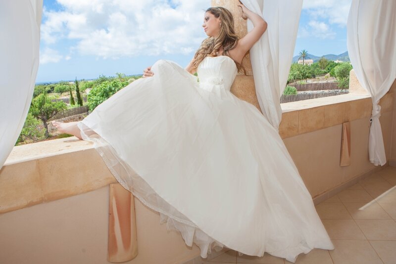 Bride on Balcony — White