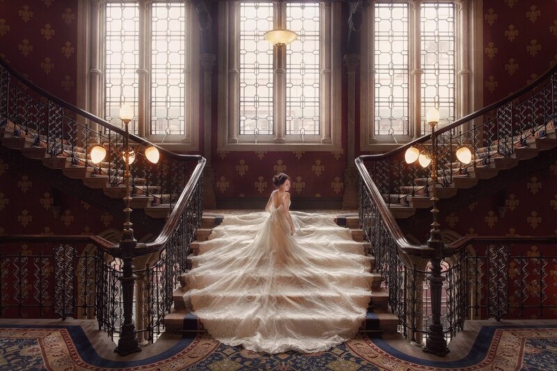 Bride on Staircase — Red