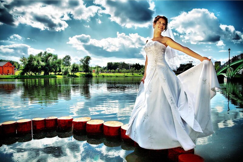 Bride on Stepping Stones