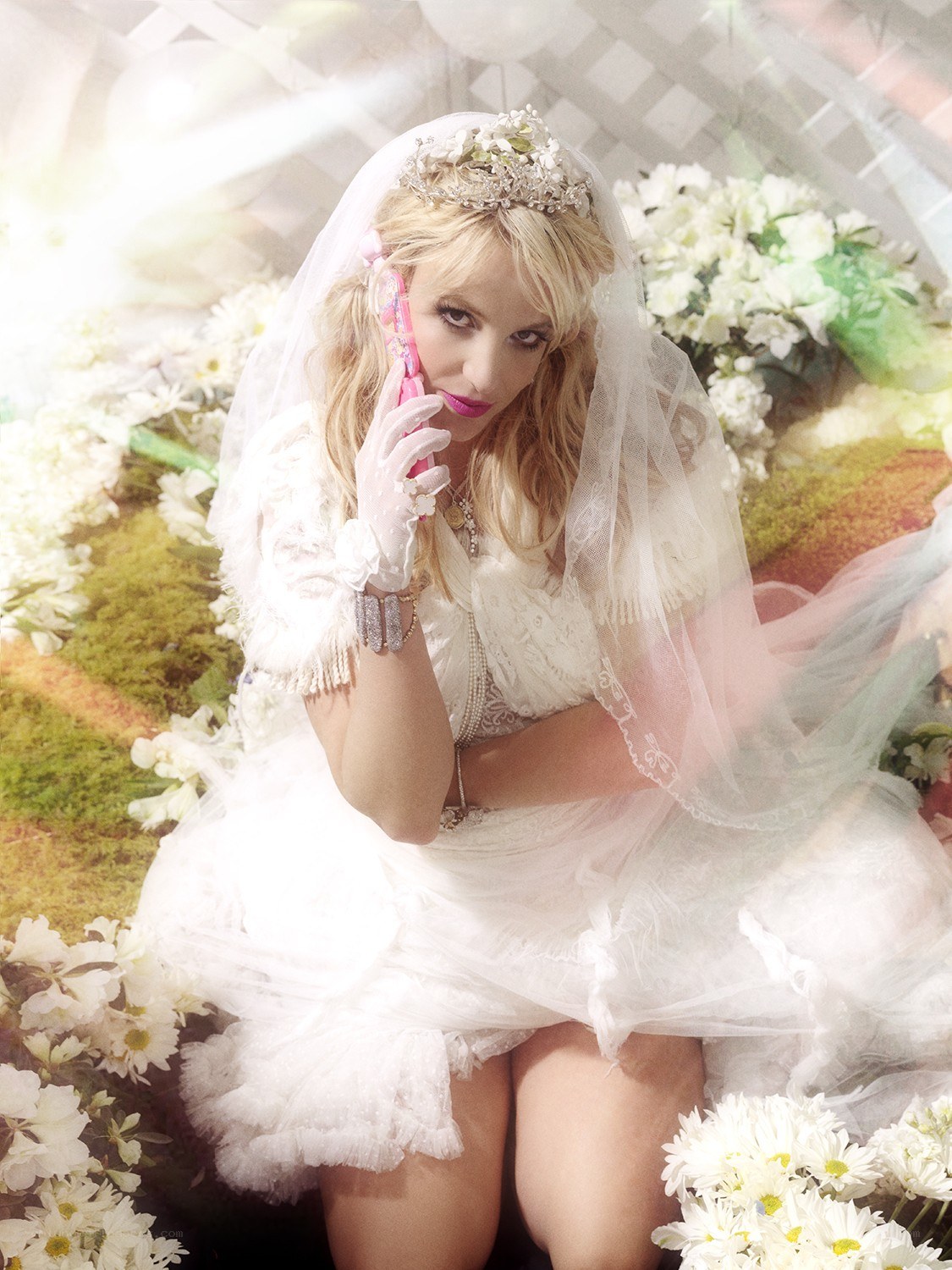 Bride on the phone