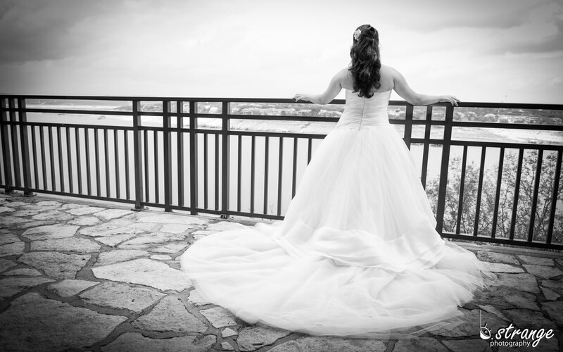 bride overlooking the water