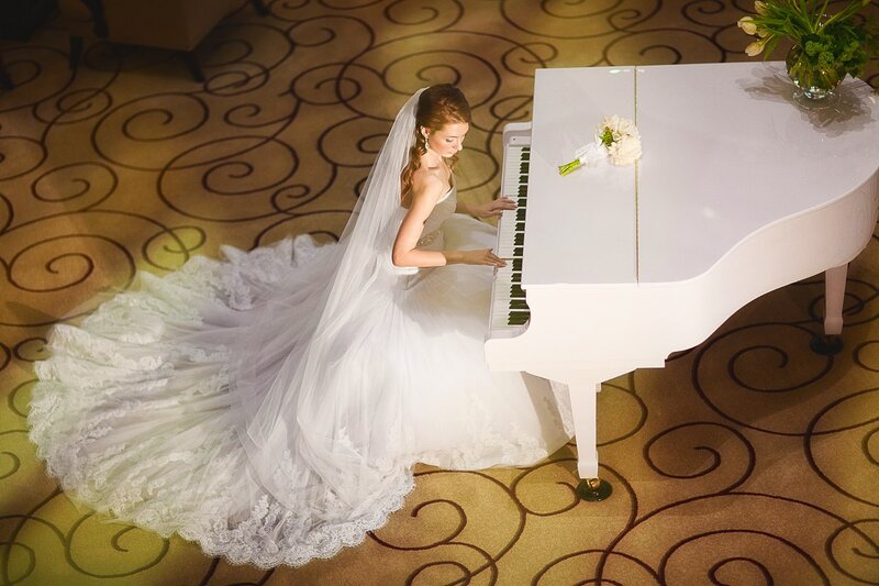 Bride Playing Piano