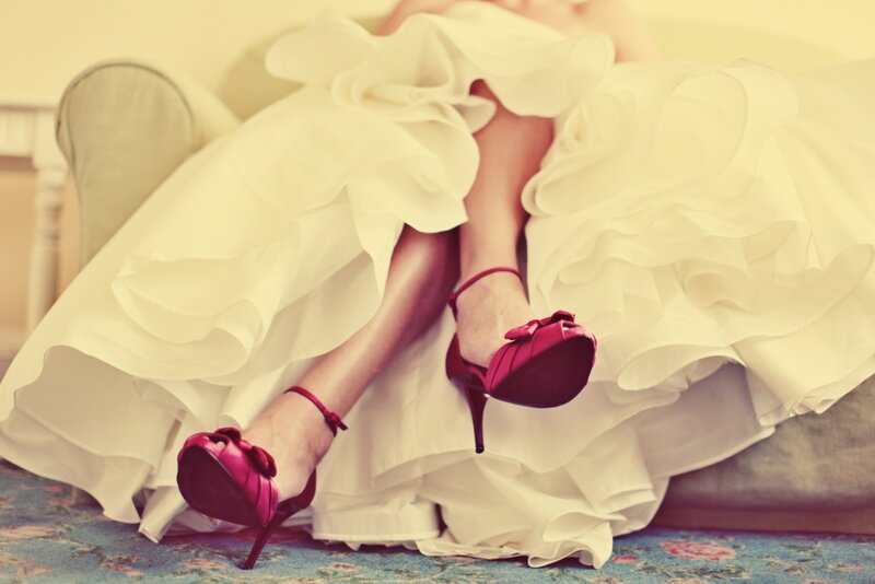 Bride's Legs in Dress