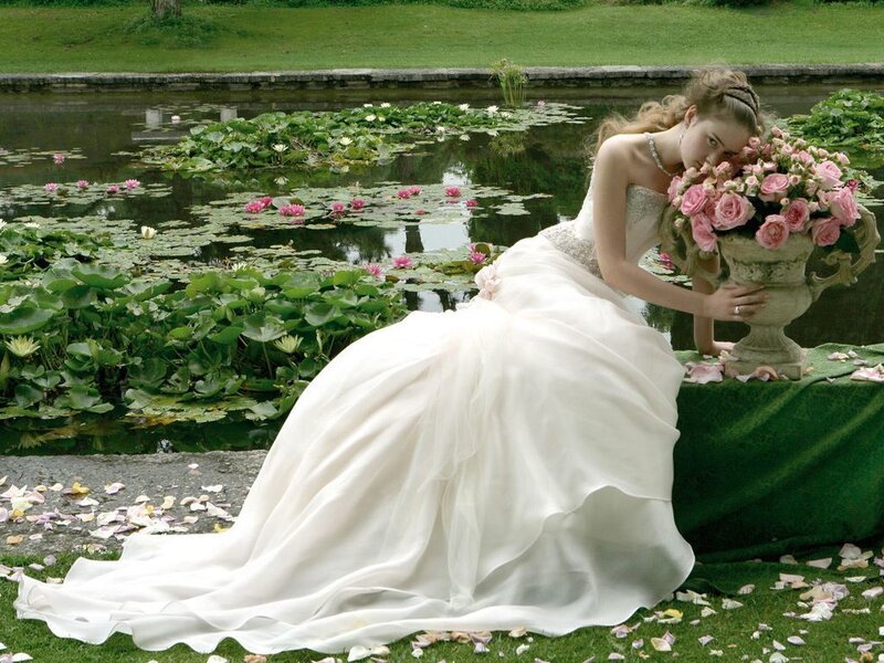Bride with Bouquet — White, Serene