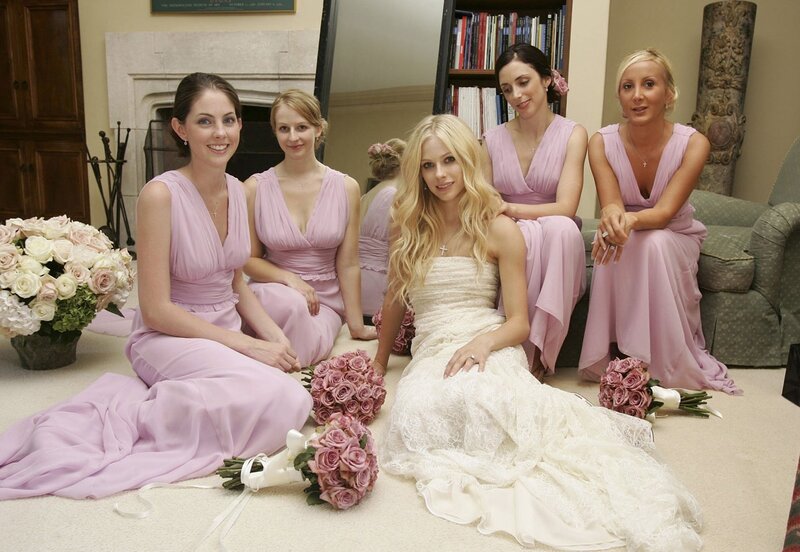 Bride with bridesmaids
