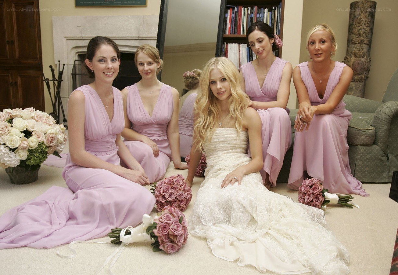 Bride with bridesmaids