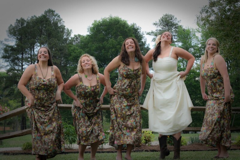 Bride with Bridesmaids — Brown