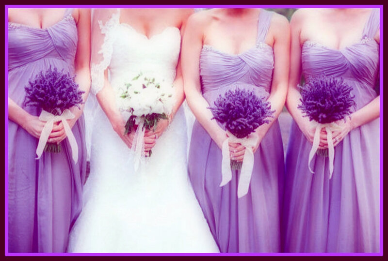 Bride with Bridesmaids — Purple