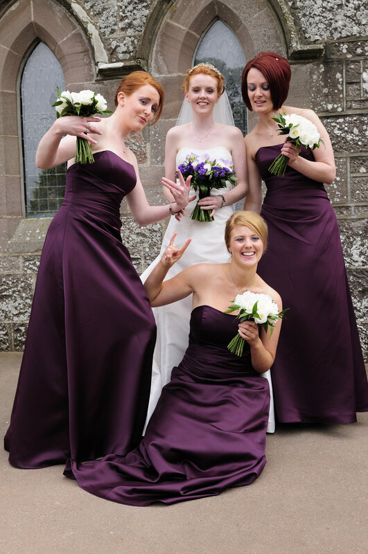 Bride with bridesmaids