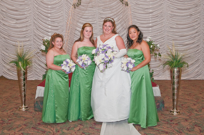 Bride with Bridesmaids — White