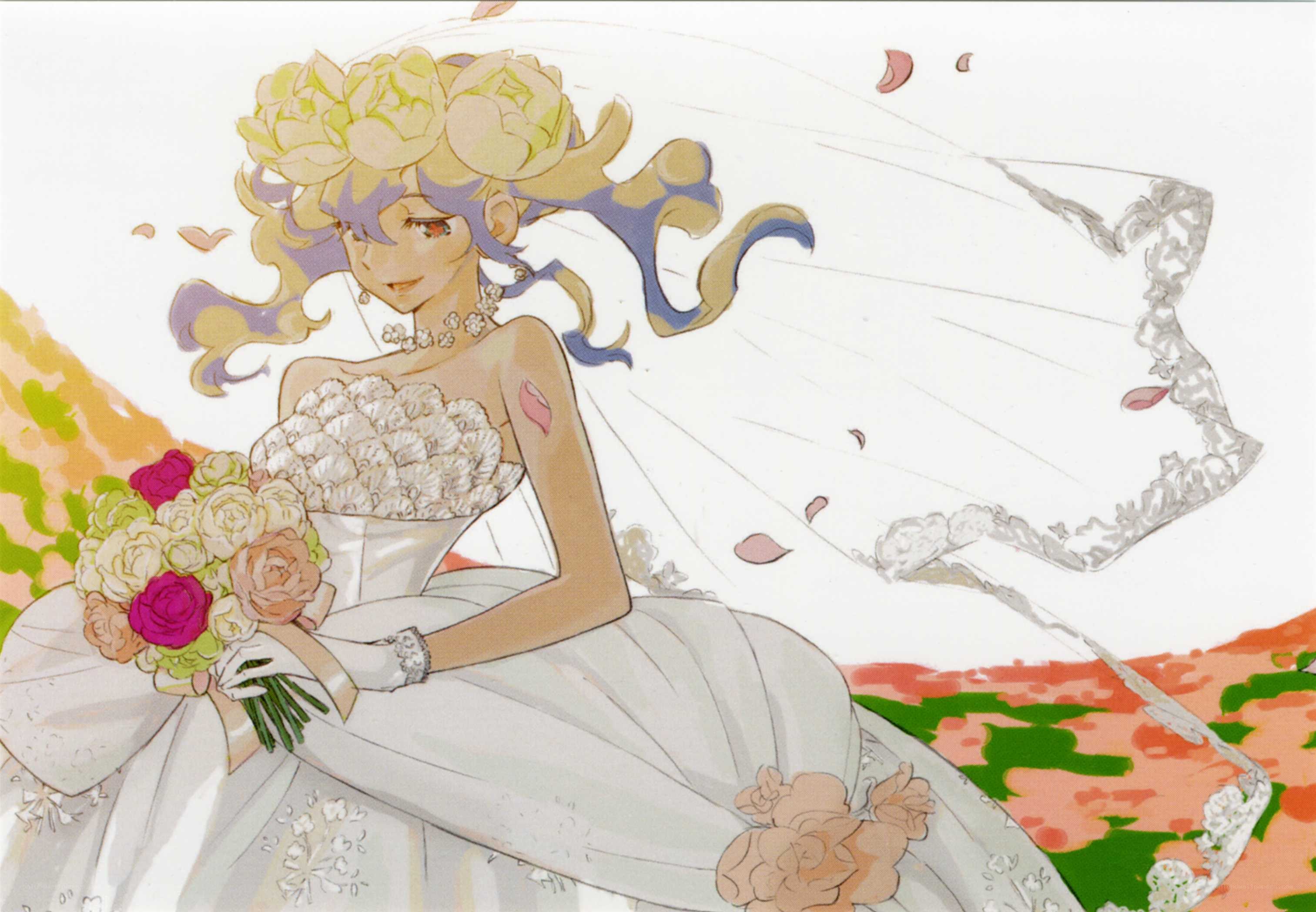 bride with floral crown