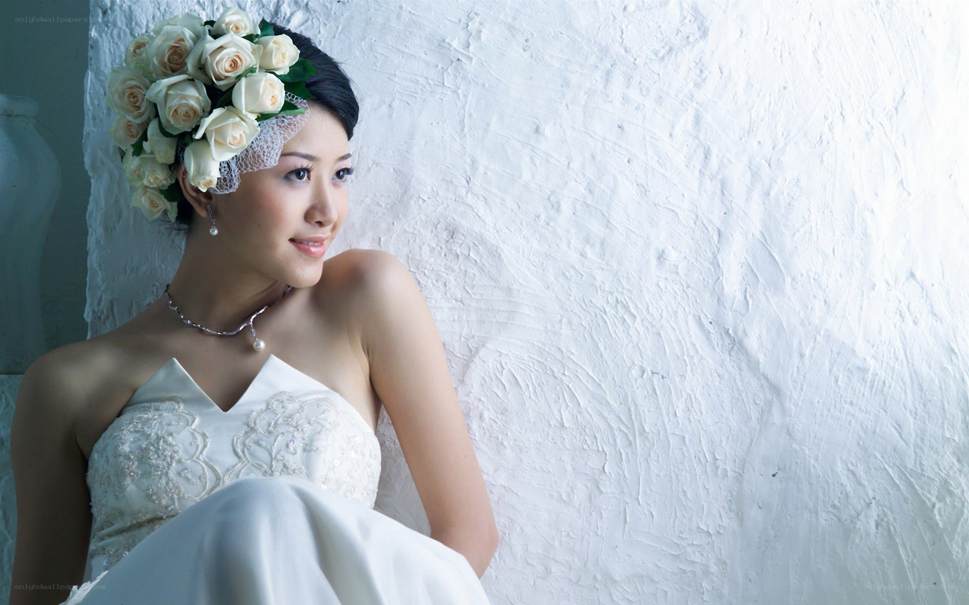 Bride with floral headpiece