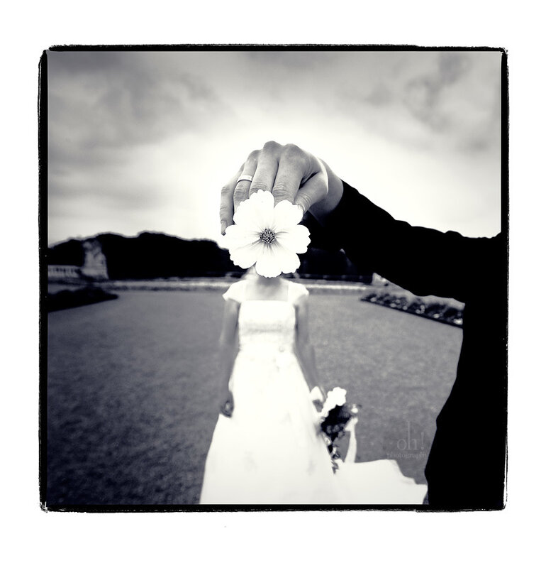 Bride with flower in hand