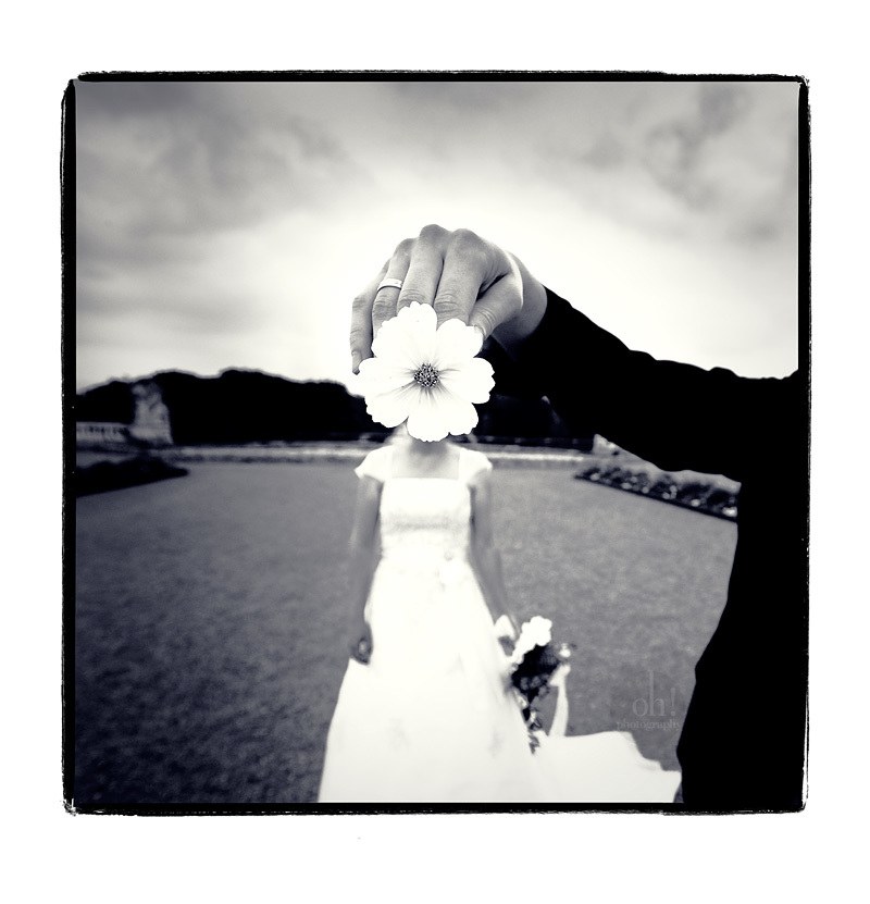 Bride with flower in hand