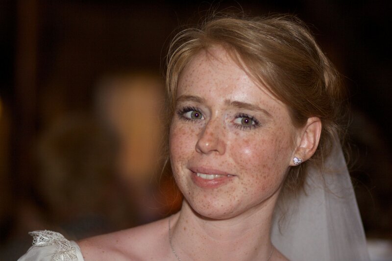 bride with freckles