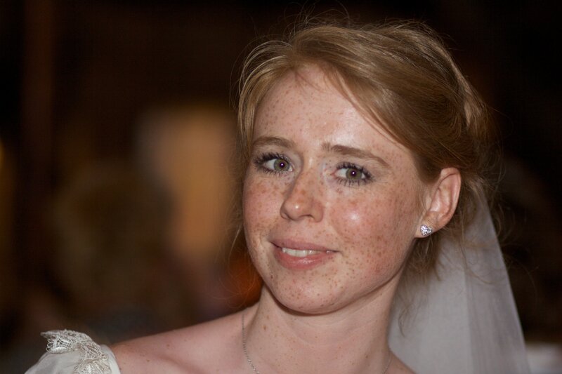 bride with freckles