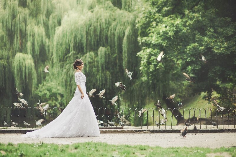 Bride with Pigeons