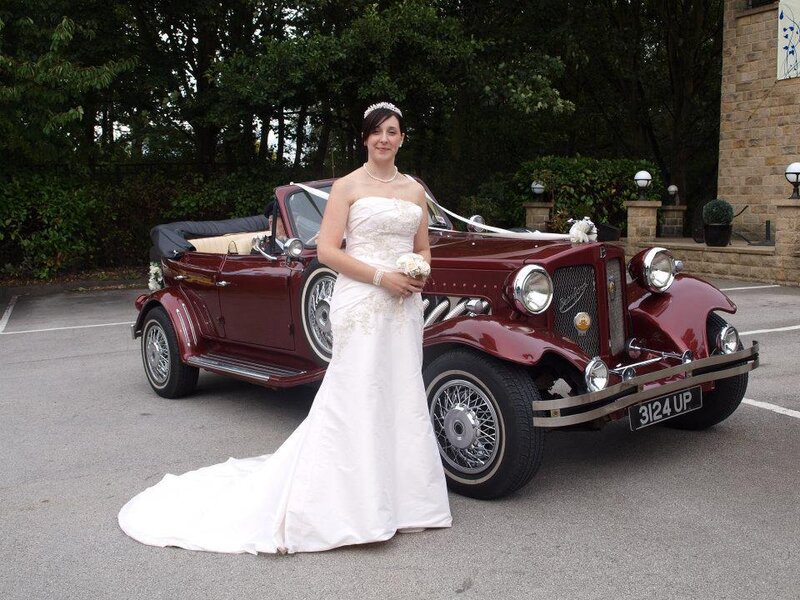 Bride with Vintage Car