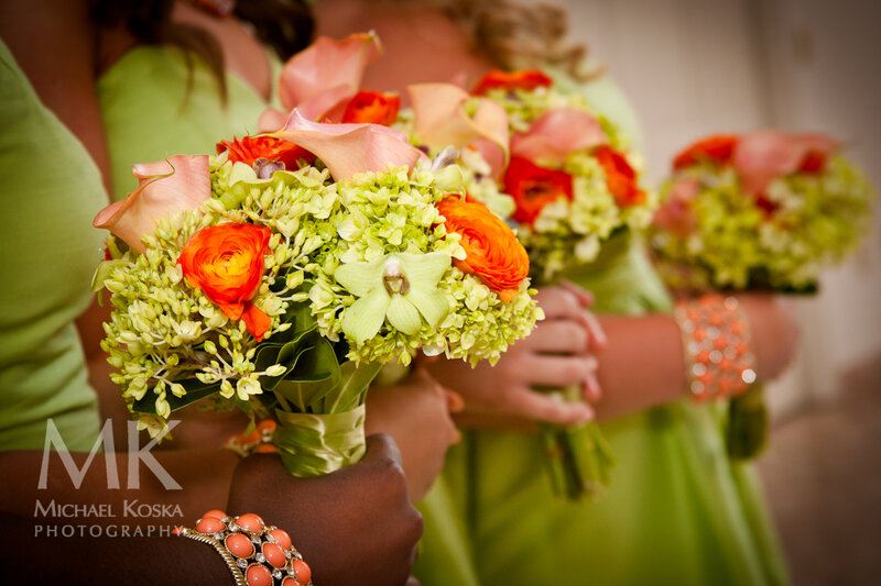 Bridesmaids Holding Bouquets