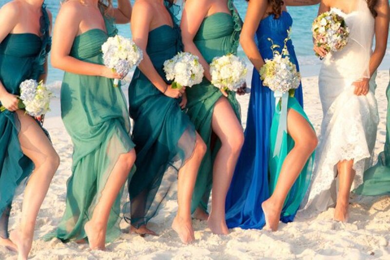 Bridesmaids on Beach