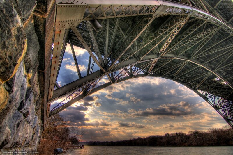 Bridge arch at sunset