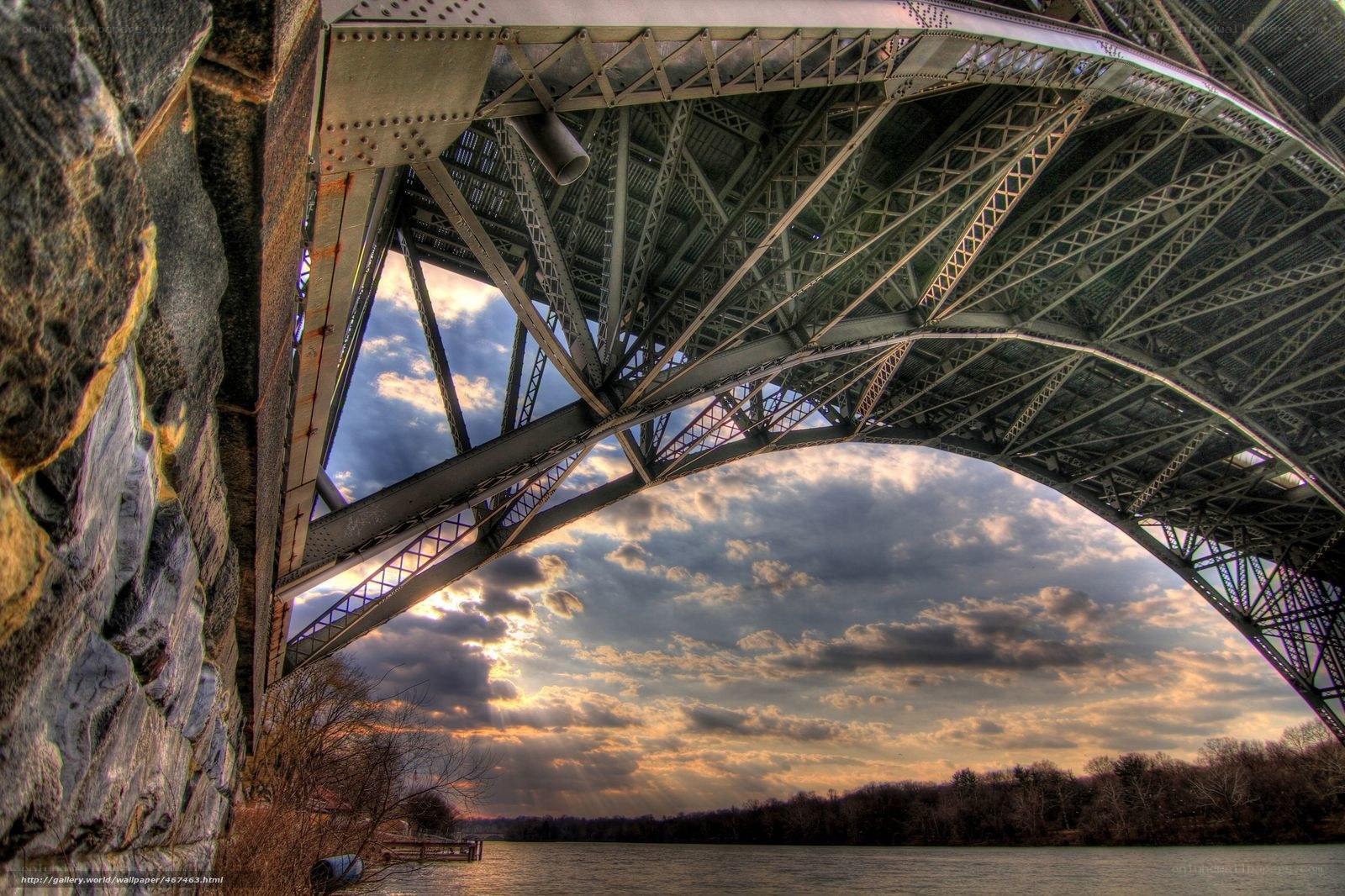 Bridge arch at sunset