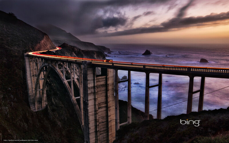 Bridge at coastal sunset