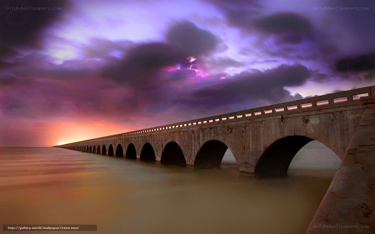 Bridge at dramatic sunset