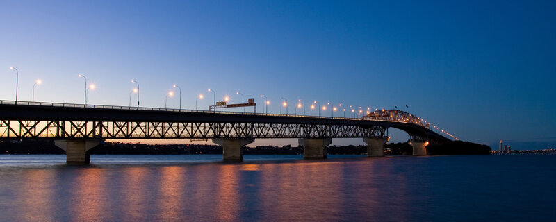 Bridge at dusk over water