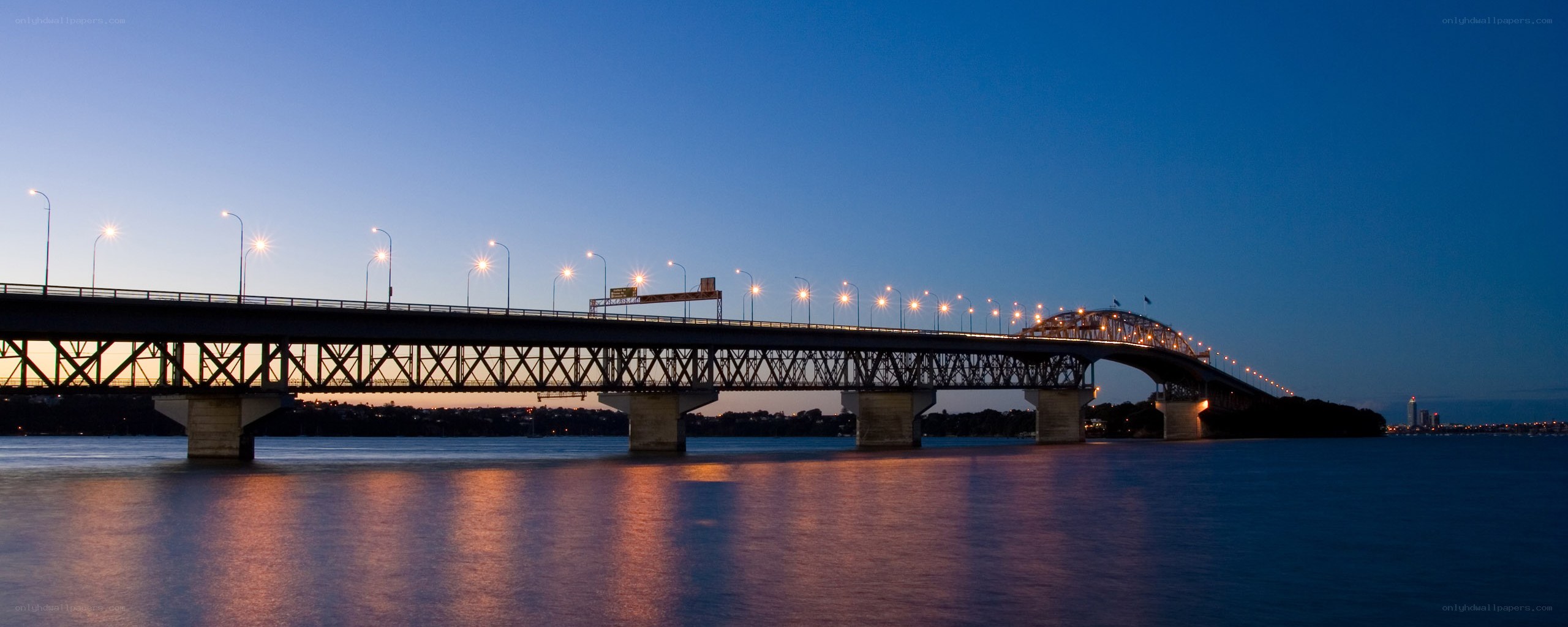 Bridge at dusk over water