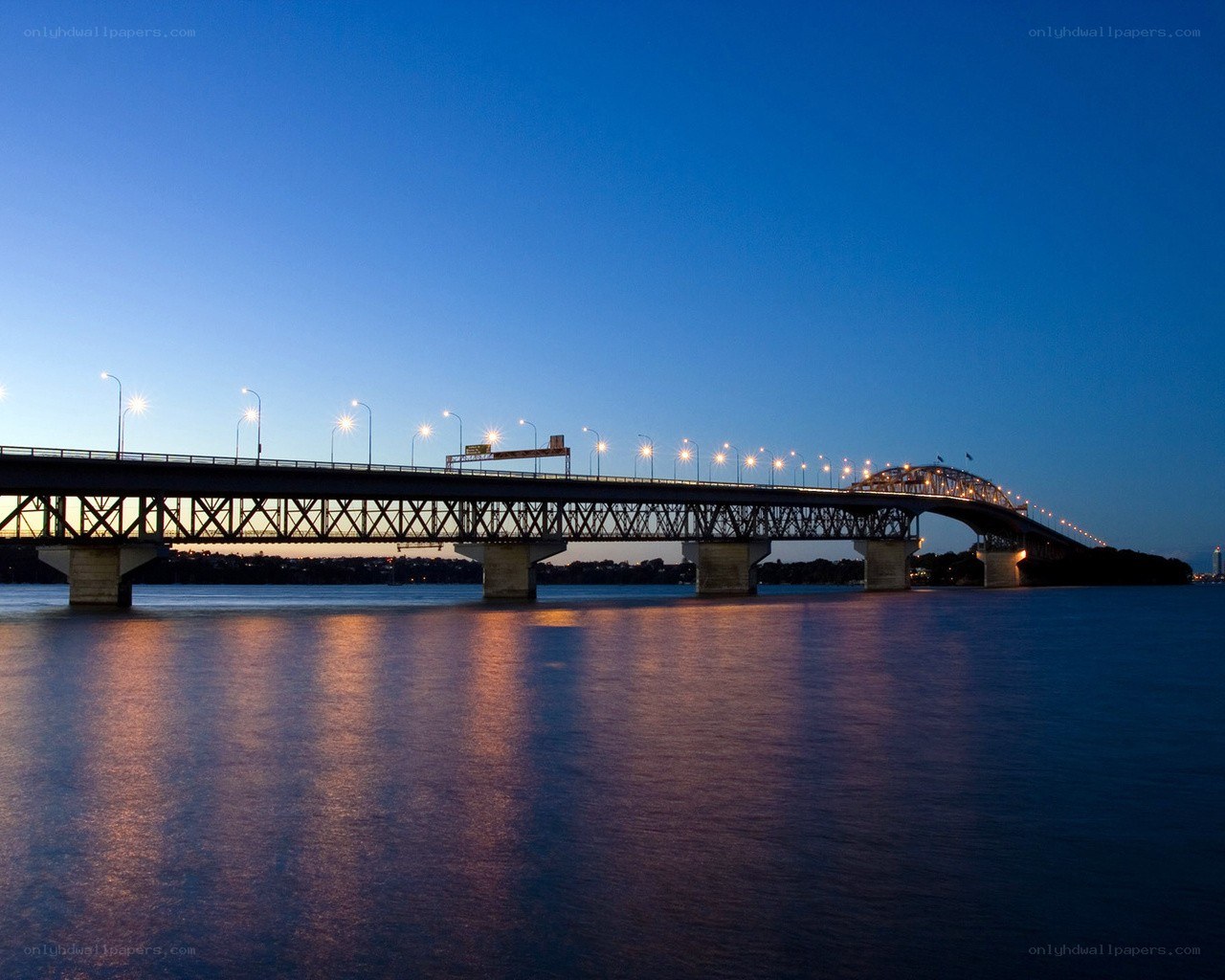 Bridge at dusk over water