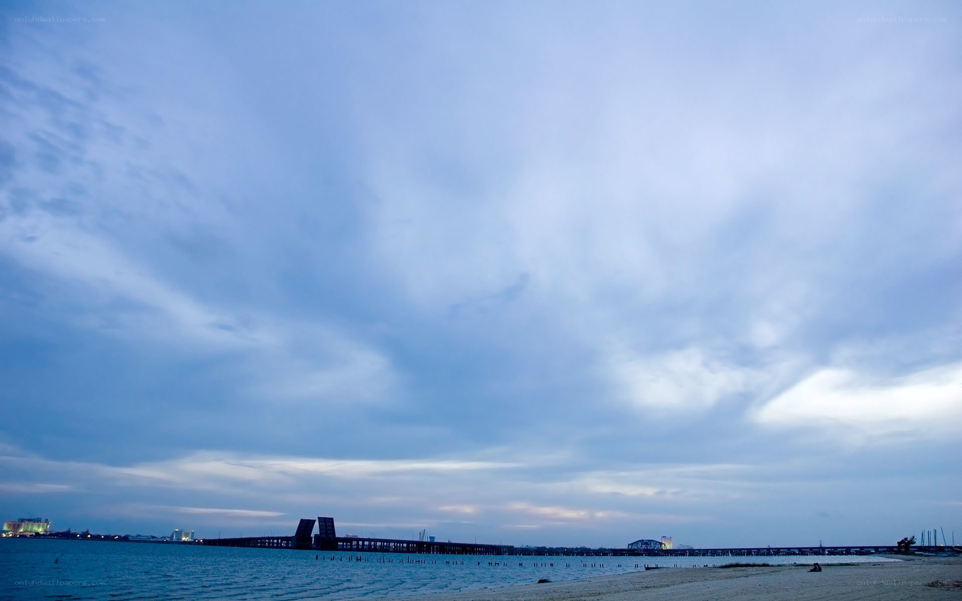 Bridge at dusk over water