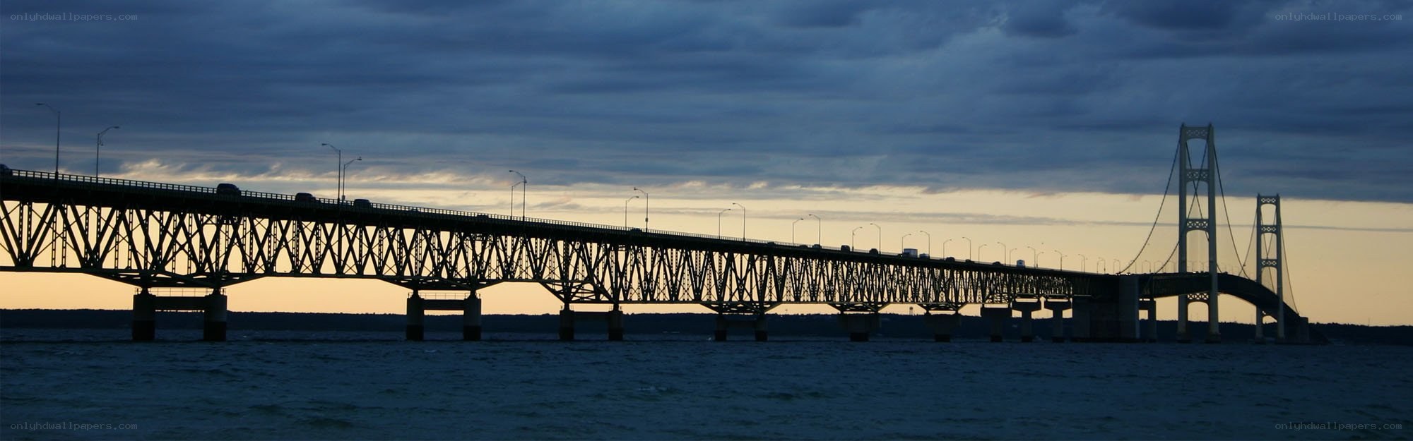 Bridge at dusk over water