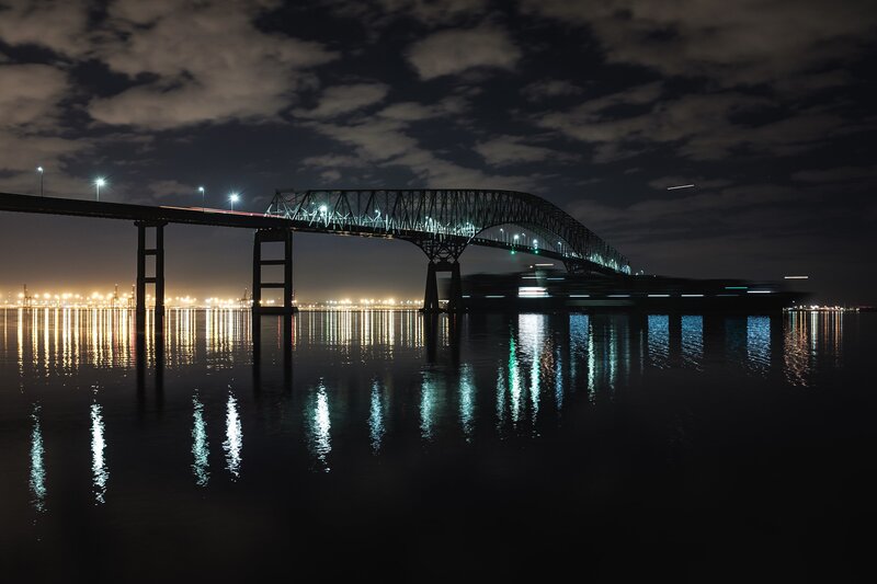 Bridge at Night — Black, Calm