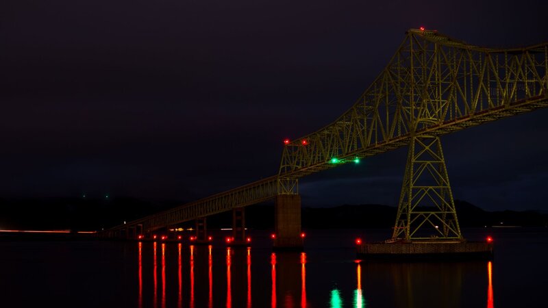 Bridge at Night — Black, Dark