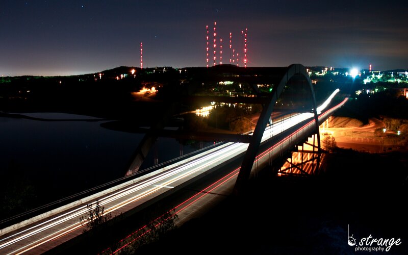 Bridge at Night — Black, Dramatic, Photograph, Lights