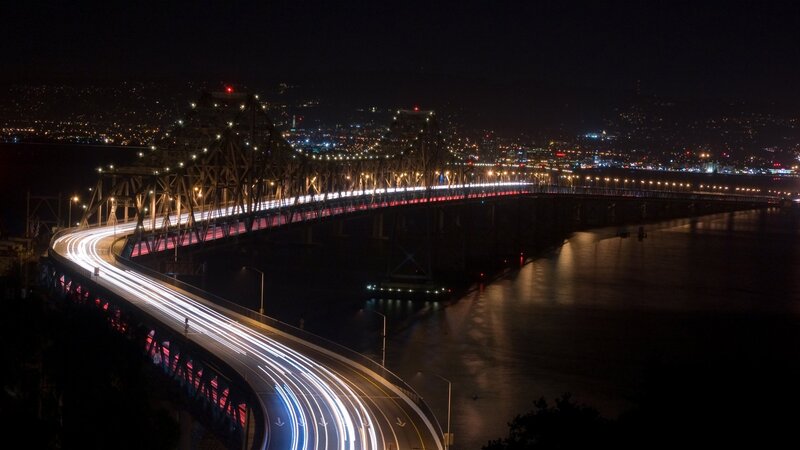 Bridge at Night — Black, Dramatic
