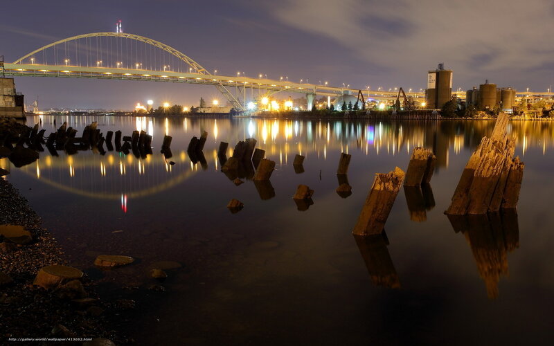 Bridge at Night — Blue, Serene, Photograph