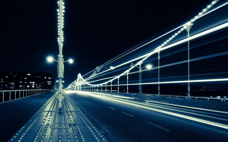 Bridge at Night — Blue
