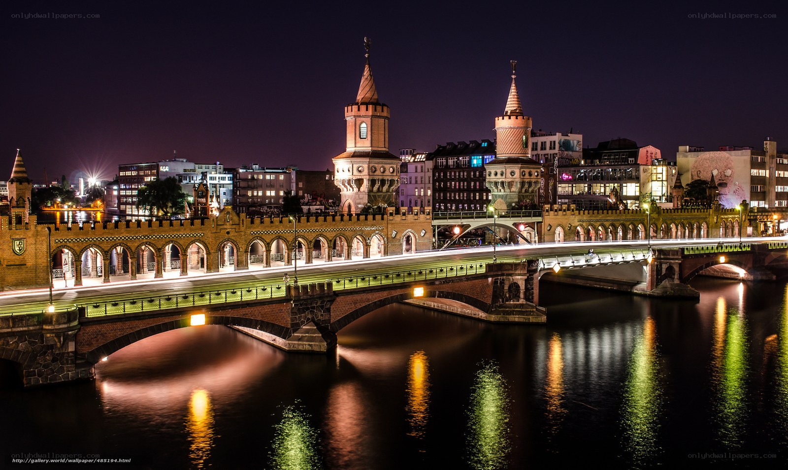 Bridge at night in Berlin