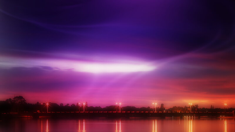 Bridge at Twilight — Purple